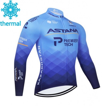 Radtrikot 2021 Astana-Premier Tech Winter Thermal Fleece N001